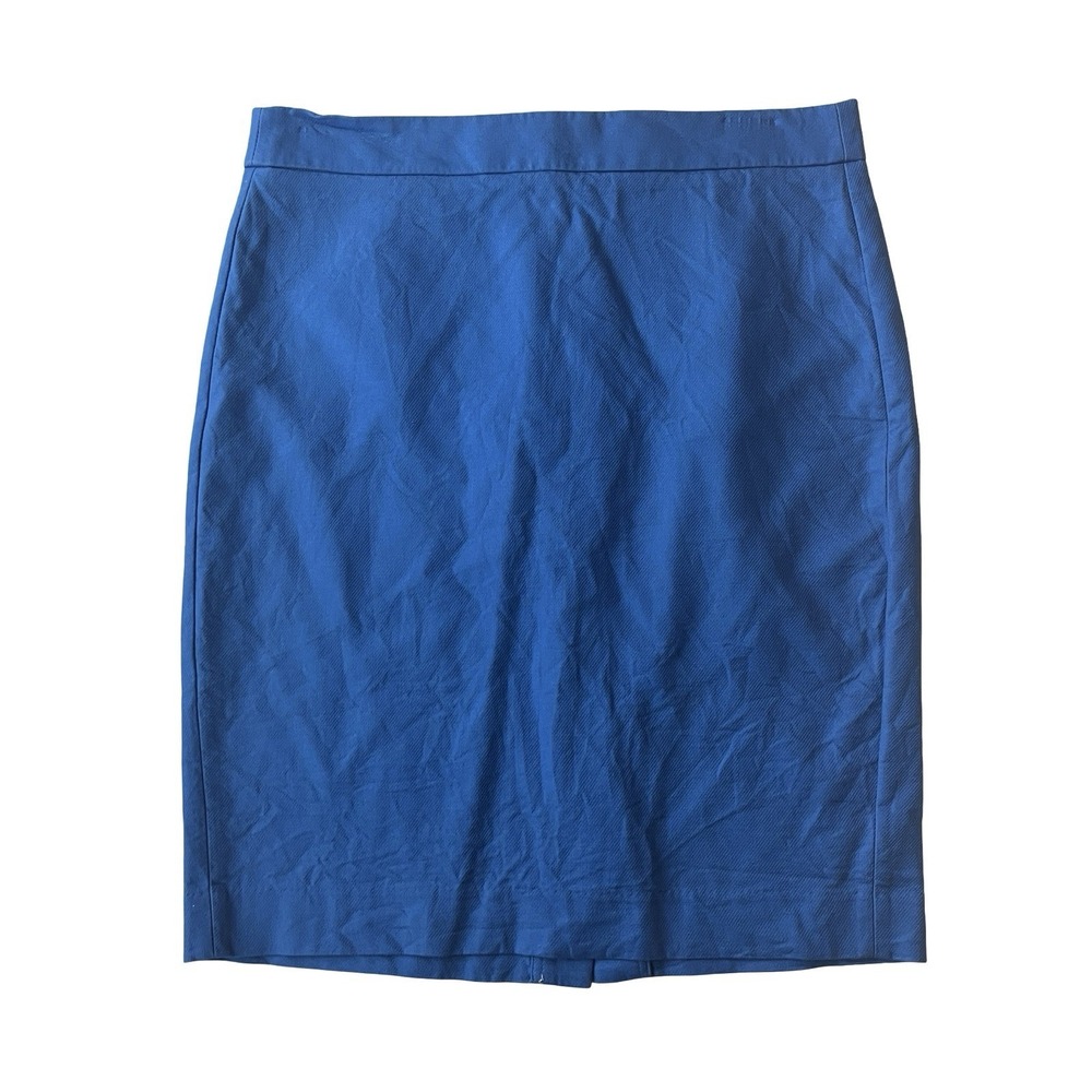 J.Crew Women's Size 2 Royal‎ Blue Pencil Skirt 100% Cotton Career Work Office
